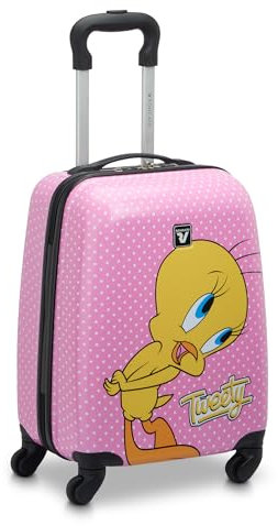 RONCATO Valigia Trolley Looney Tunes Titti Rosa - Bagaglio trolley per bambini dai 2 ai 5 anni - dimensione 44x31x20