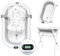 moovkee. Baignoire bebe avec Support 80cm - Baignoire Bebe sur Pied - Sécurisée et Confortable Bassine Pliable Bebe avec Thermomètre et Coussin de bain