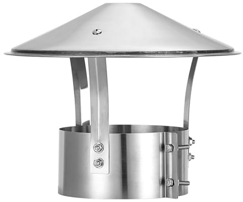Schornsteinabdeckung in Edelstahl Wetterfeste Lüftungsaufsatz Regenhaube Schornstein Kaminhaube Kaminabdeckung für Kamin Und Ofenleitungen 90-240mm(130mm)