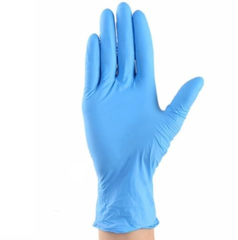 PBHOVIITG 100PCS Schwarze Nitril-Einweghandschuhe Latexfrei Allergie Arbeit Haushaltsreinigung Küche Geschirrspülen Schönheit(Light Blue 100PCS,L)