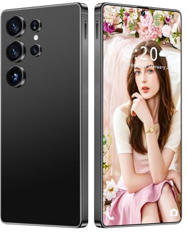 Smartphone S25 Ultra 5G/4G Android 14 Sbloccato, 16GB 1TB, Schermo HD Da 7,3'', Fotocamera Da 72MP 108MP, Telefono Cellulare Dual SIM Gratuito, Telefoni Cellulari Con Penna Integrata,Black-7.3 Inch