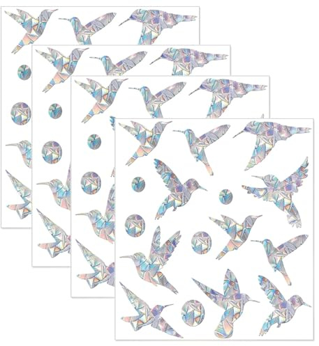 64 Stück Fensteraufkleber Vogelschutz, Prisma Fensterdekoration Mit Vogelaufklebern Für Fensterscheiben, Suncatcher Sticker Als Fensterbilder Für Vogelschutz Fenster