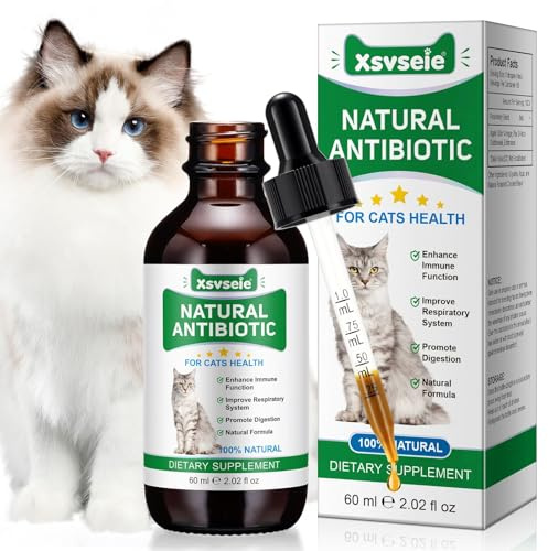 Antibiotiques naturels pour chats, antibiotiques chats, favorise la digestion, contre la cystite chat, soulagement des allergies, soulagement des démangeaisons pour chats, antibiotiques pour UTI, 60