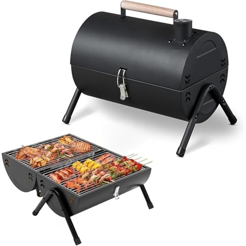 Portable Charcoal Grill,Tabletop Charcoal Grill,Tabletop Smoker for Outdoor Camping, BBQ Grill for Outdoor Cooking Camping