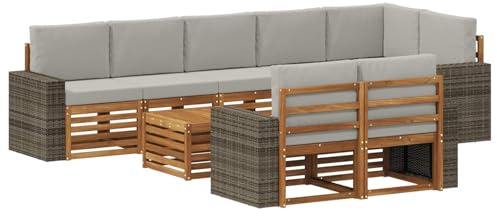 vidaXL Sofagarnituren Massivholz Akazie, Garten-Sofa, modulares Ecksofa, modernes Outdoor-Möbel, Loungeset, Akazien-Couch in Braun