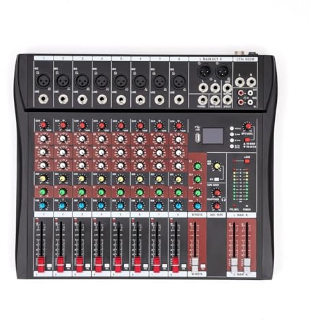 Mixer professionale Bluetooth USB DJ Console 8 canali Live Studio
