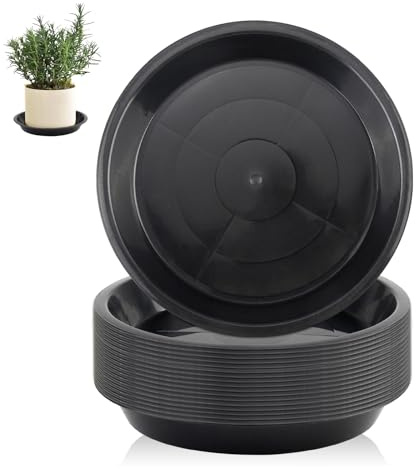 JINXIAN 18 Pièces Noir Plant Saucers 14 cm Coupelle Plastique Plante | urable Sous Coupe Pot De Fleur pour Balcon Salon Jardinage Hydroponique Maison Pot De Fleur
