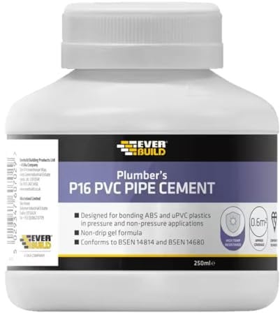 Everbuild P16 Plumbers PVC Pipe Cement, 250 ml