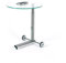 Ebinger Couch- und Beistelltisch in Edelstahl höhenverstellbar und fahrbar Ø 495 mm Klarer ESG-Sicherheitsglasplatte Tischhöhe max. 650 mm P738.35.0
