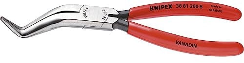 KNIPEX - 38 81 200 B Tools - Long Nose Pliers Without Cutter, Double Angled (3881200B)