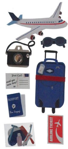 Sandylion Travel by Plane Essentials Aufkleber, groß