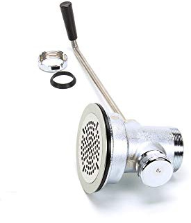 T&S Brass, B-3952, 3-1/2 Waste Drain Valve with Twist Handle and 2 NPT Male x 1-1/2 NPT Female Outlet Connection, Stainless Steel