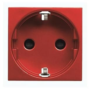 Niessen zenit - Base enchufe 2 polos+tierra lateral schuko zenit rojo