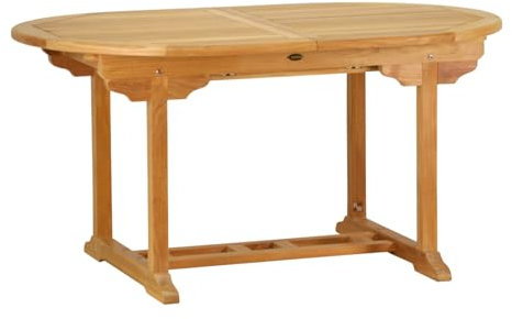 Kai Wiechmann Gartentisch Teak ausziehbar ovaler Tisch Garten Terrasse Massivholz Ausziehtisch 120 x 75 cm Premium wetterfest