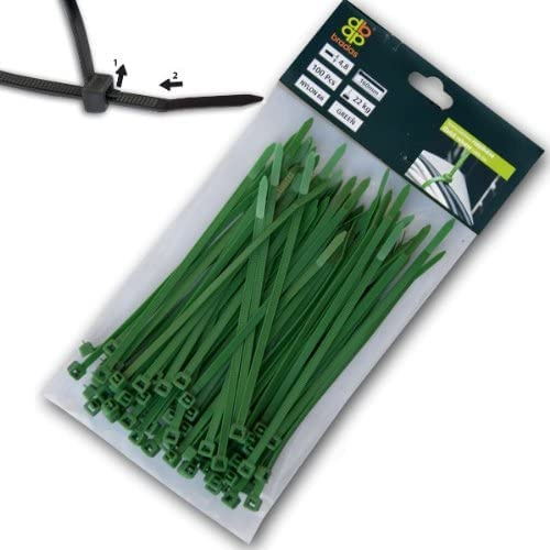 Profi 100 Stk. Kabelbinder lösbar grün 4,8 x 380mm wiederlösbar wiederverwendbar