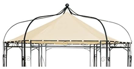 CLP Ersatzdach Für 6-Eckigen Pavillon | Textil-Dach Pavillon Manley + Dudley | Wetterschutz Für Garten-Pavillon, Farbe:Creme