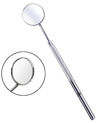 ARSUK Stainless Steel Dental Mirror for Mouth Inspection Dentist Tools, Teeth Cleaning Oral Hygiene Dentist Mirror for Personal and Home Use (Pack 1)