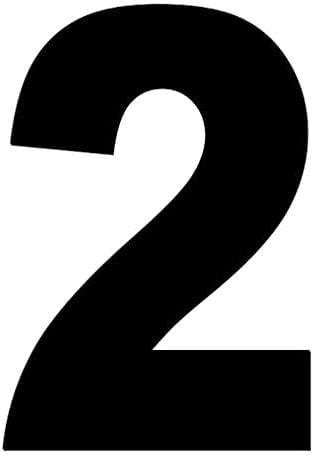 Merriway BH04430 (4 Pcs) Black Vinyl Stick-On Wheelie Bin Post Box Crate Dust Bin Numbers 50mm (2 inch) Number 2 - Pack of 4 Pieces