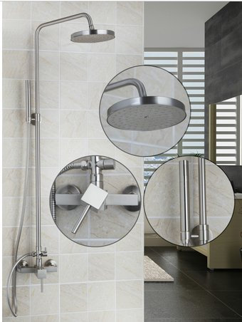Gowe Rainfall Dusche Armaturen Nickel gebürstet Badewanne Dusche Armaturen Armaturen & Wasserhähne Badezimmer 20,3 cm Dusche Kopf Bad Accessoires