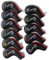 CRAFTSMAN GOLF 11pcs /set (4,5,6,7,8,9,A,S,P,L,X) Synthetic Leather Black with Red edge Iron Head Cover Headcover Set For Callaway Ping with Zipper