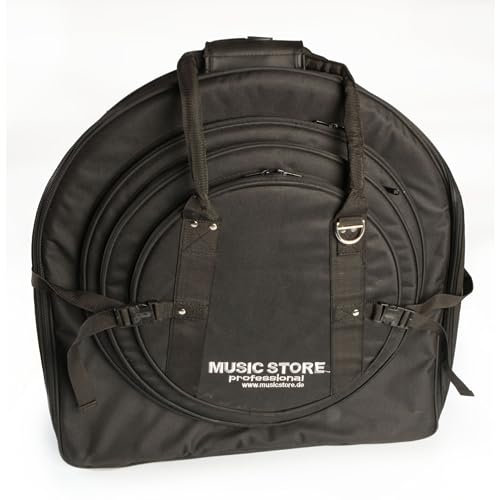 Fame PRO Cymbal Bag/Trolley, 24 Becken, Nylon, Rollen, Schultergurt, Gepolstert, 3 Außentaschen, Robust, Schwarz, Sicheren Transport