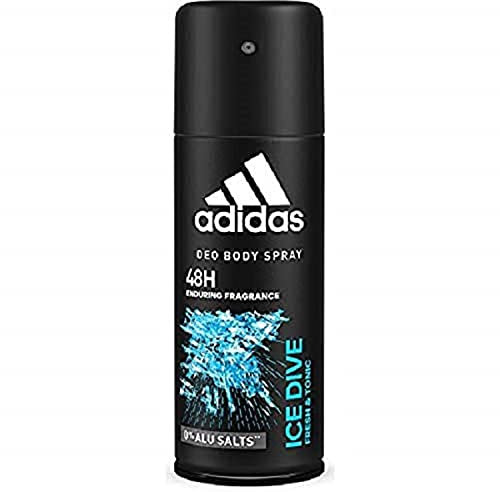 adidas Ice Dive Deo Bodyspray – Vitalisierendes Deospray mit 48h Schutz vor Schweiß und mit erfrischendem Duft – Ohne Aluminium, pH-hautfreundlich – 1 x 150 ml