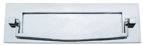 Designer Letter Plate/Letter box with Knocker - 250x75mm - Satin Chrome