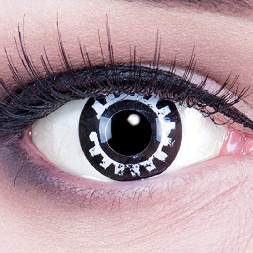 EIN PAAR Farbige Crazy Fun 14 mm 'Steampunk' Kontaktlinsen mit gratis Linsenbehälter und Kombilösung. Perfekt für Fasching!