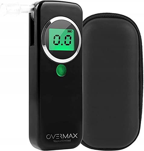 Overmax OV-AD-02 Professional AD-02 Alkoholtester + Kalibrierung 3 kg Halbleitersensor Bereich: 0,0-0,75 mg/l Reaktionszeit 5 s Genauigkeit: ca. 0,04 mg/l ca. 0,08 die Promille 2 Mundstücke im Set enthalten