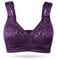 WingsLove Women's Full Cup Minimizer Bra Wide Straps Non-Wired No Padding Bra Comfort Plus Size (Purple 46G)