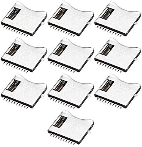 N/A Micro SD TF Kartenstecker, 10 Pins, ohne Schieber, 10 Stück