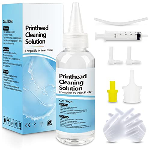 Druckkopfreiniger Druckkopf Reinigungsset zum Reinigen Kopfreinigungsset Lösung Düsenreiniger Flüssigdrucker für Epson Canon Brother HP Samsung Tintenstrahldrucker 100 ml Reinigung Drucker