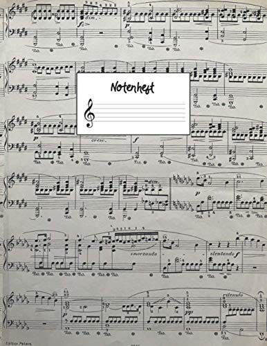 Notenheft: Vintage Notenbuch Klavier I Musik Schreibheft I Blanko Notenblock I Notenblätter leer mit 12 Notensysteme pro Seite in ein schönes Musikheft mit Notenlinien A4 auf 120 Seiten