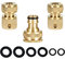Brass Outdoor Tap Hose Connector Kit(With 3/4 inch&1/2 inch 2in1 Brass Female Threaded Tap Connector,2 Hose End quick Connector),Hose Adapter Hose Pipe Fittings for Join Garden Hose Pipe Tube (3 Pack)