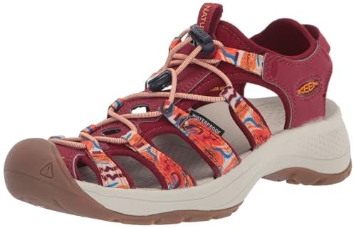 KEEN Damen Astoria West Sandalen, Orange Wave/Red, 41 EU
