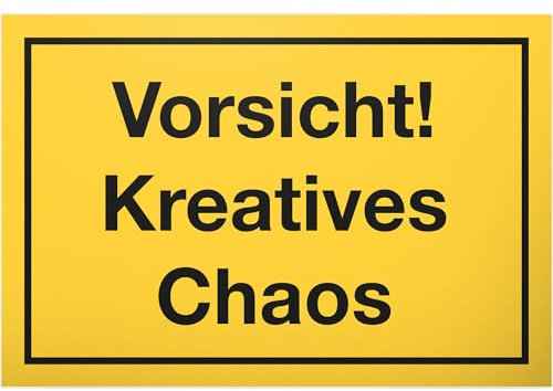 DankeDir! Kreatives Chaos - Schild 30 x 20 cm - Partydeko Geschenk Deko Geschenkidee Kollegen Freunde - lustiger Spruch Türschild Spruchschild Geburtstagsgeschenk Karte Wanddeko