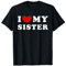 I Heart My Everything - Collection Ich liebe meine Schwester T-Shirt, Damen, Cartoon-Fans, Schwesternliebe, Unisex, Kurzarm, T-Shirt, Schwarz, S