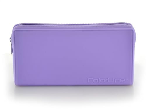 office box Estuche Porta Todo Plano Silicone - 10 Colores con Cierre de Cremallera Colorline (Lila)