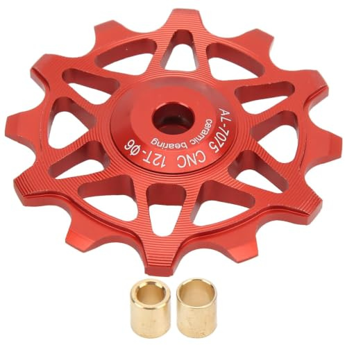 Alomejor Schaltwerk Riemenscheibe 12T Aluminiumlegierung Abgedichtetes Lager Wheel für Rennrad 8/9/10/11 Geschwindigkeit(rot)