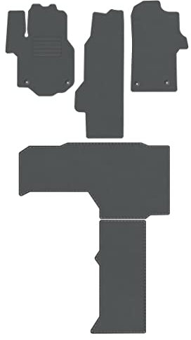 Velourmattenset für VW Grand California 600 ohne Luftstandheizung Bj. 2019-2024 STD GRAU runde Befestigungen Automatten Veloursfussmatten Mit Absatzschoner Passform Neu