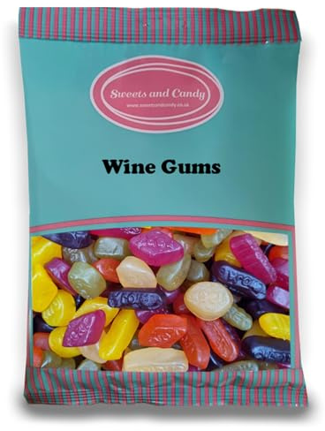 Sweets and Candy® Wine Gums 1Kg - Traditional Fruity Gummy Sweets - Retro Firm Chewy Texture With Juicy Fruit Flavours - Bulk 1 Kilo Bag - Pick and Mix Share Size Bags