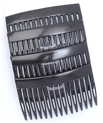 Silhouette Strand Invisible Grip Hair Combs - Set of 4 Tortoiseshell French Combs for Strong, Hidden Hold in Fine Hair | Bridal Wedding & Everyday Updo Essentials (7cm)