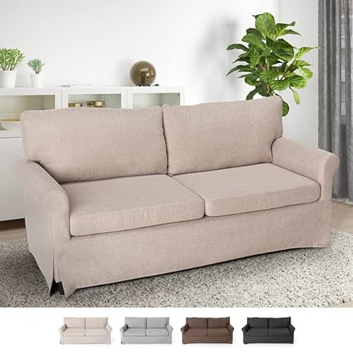 Produce Shop 3-Sitzer-Sofa klassisch modernes Design für Wohnzimmer und Wohnzimmer aus Stoff Belle Epoque - Beige