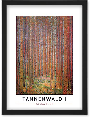 Wee Blue Coo Gustav Klimt Tannenwald I Fir Forest Painting Artwork Framed Wall Art Print A4