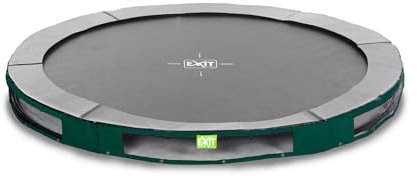EXIT Toys Elegant Rundes Bodentrampolin - ø305cm - Mit Fußschutzsystem - Rostfrei - Wasserfest - Einfache Montage - Grün