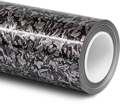 Folindo® 3D Forged Carbon Autofolie Silber Glanz (22,88€/m²) | 200 x 152 cm | Selbstklebende Luftkanal Folie zur Auto Folierung | Blasenfrei