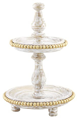 Mud Pie Mini Gold Bead Tiered Server, board 9 1/2 x 7 1/2 | spreader 5 1/2