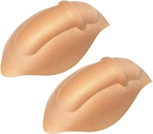 HEARTTOUCH 2Pcs Männer Penis Vergrößern Tasse Bulge Pouch Beutel Schwamm Einlage Schutz gegen Stoßen Abnehmbare Unterhose Schwammkissen (Eine Größe,Nude)