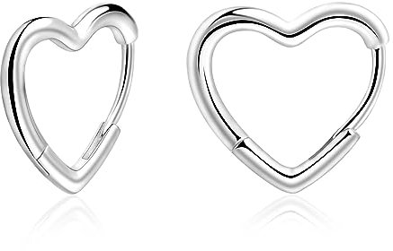 Herz Ohrringe Creolen Sterling Silber 925 für Damen Huggie Ohrringe Klein 13mm