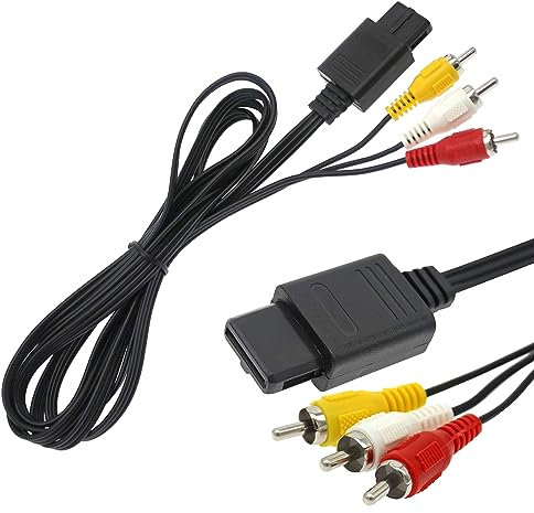 Câble AV composite, câble vidéo de rechange pour Nintendo, câble vidéo composite pour Nintendo, câble vidéo composite TV, DVD, console de jeu, câble AV durable (1,8 m)